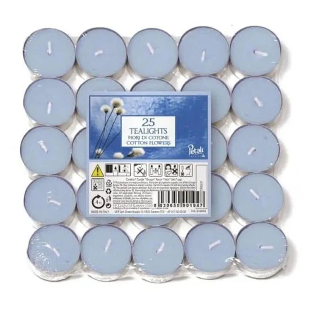 Petali Cotton Flowers Tealights (Pack of 25)