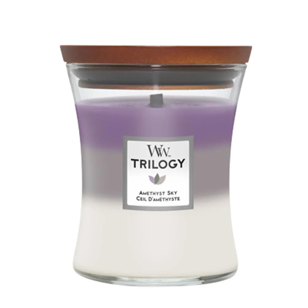WoodWick Trilogy Amethyst Sky Medium Hourglass Candle