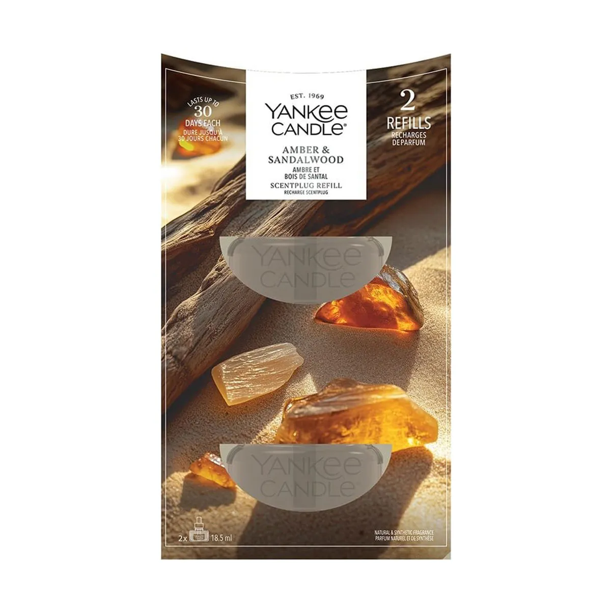 Yankee Candle Amber & Sandalwood Scent Plug Refills (Pack of 2)