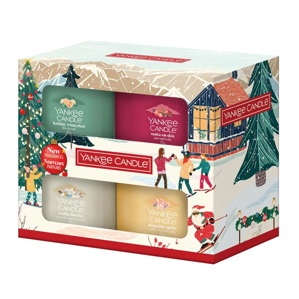 Yankee Candle 4 Filled Votive Candle Christmas Gift Set