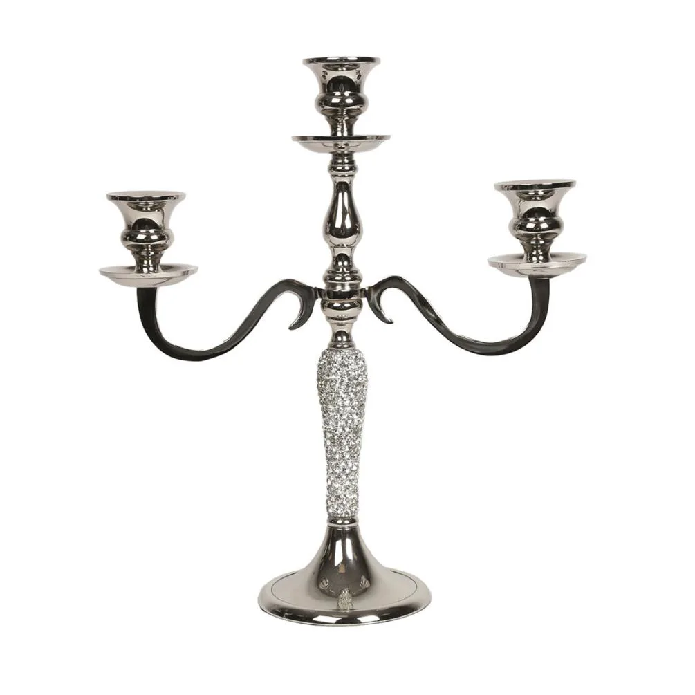 Straits Silver & Jewel Candelabra Dinner Candle Holder