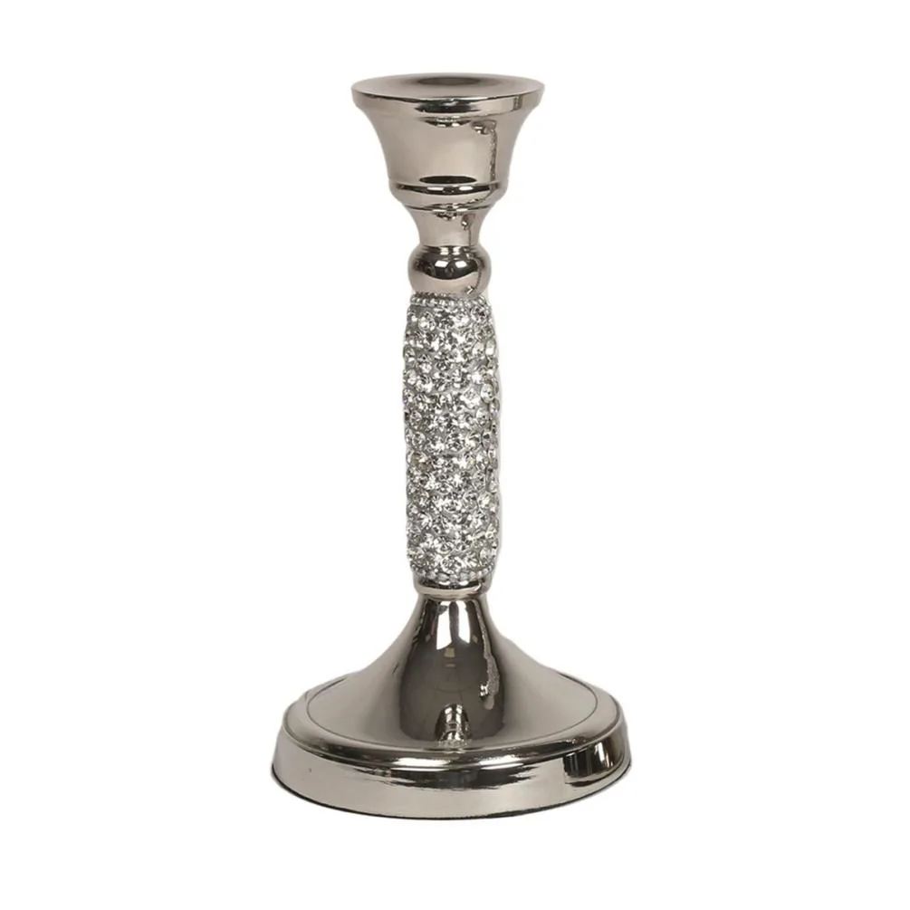 Straits Silver &amp; Jewel Tapered Dinner Candle Holder