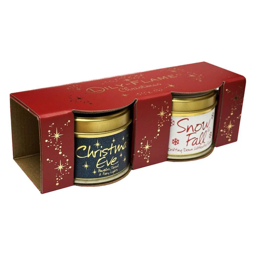 Lily-Flame Christmas 2 Mini Tin Candle Gift Set