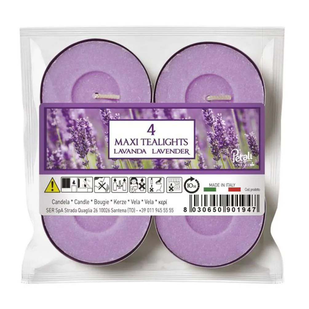 Petali Lavender Maxi Tealights (Pack of 4)