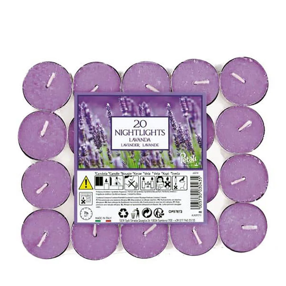 Petali Lavender Nightlight Tealights (Pack of 20)