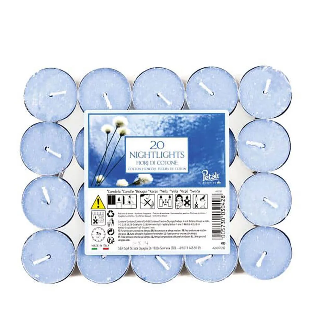 Petali Cotton Flowers Nightlight Tealights (Pack of 20)
