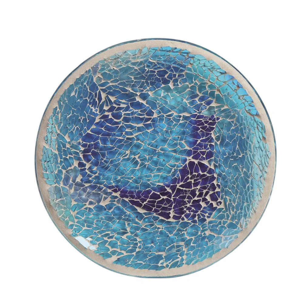 Aroma Azure Crackle Candle Plate