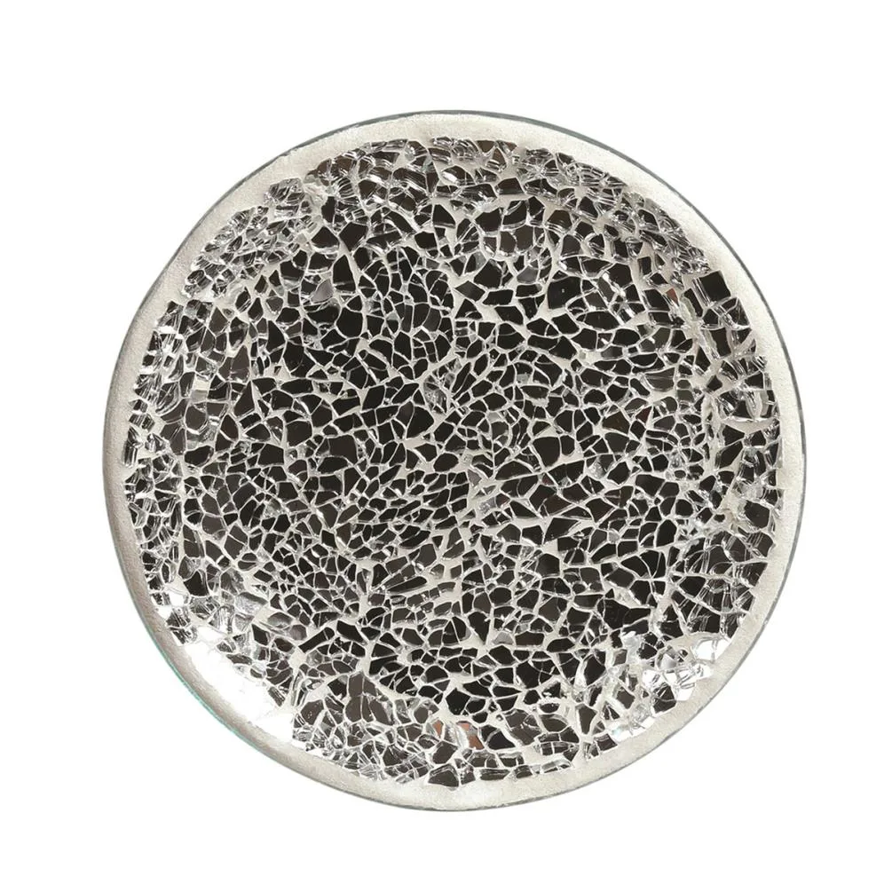 Aroma Silver Crackle Candle Plate