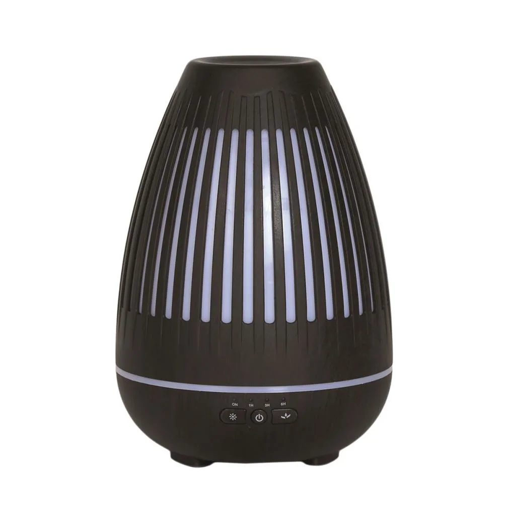Aroma LED Dark Wood Effect Oval Grill Ultrasonic Electric Oil Diffuser