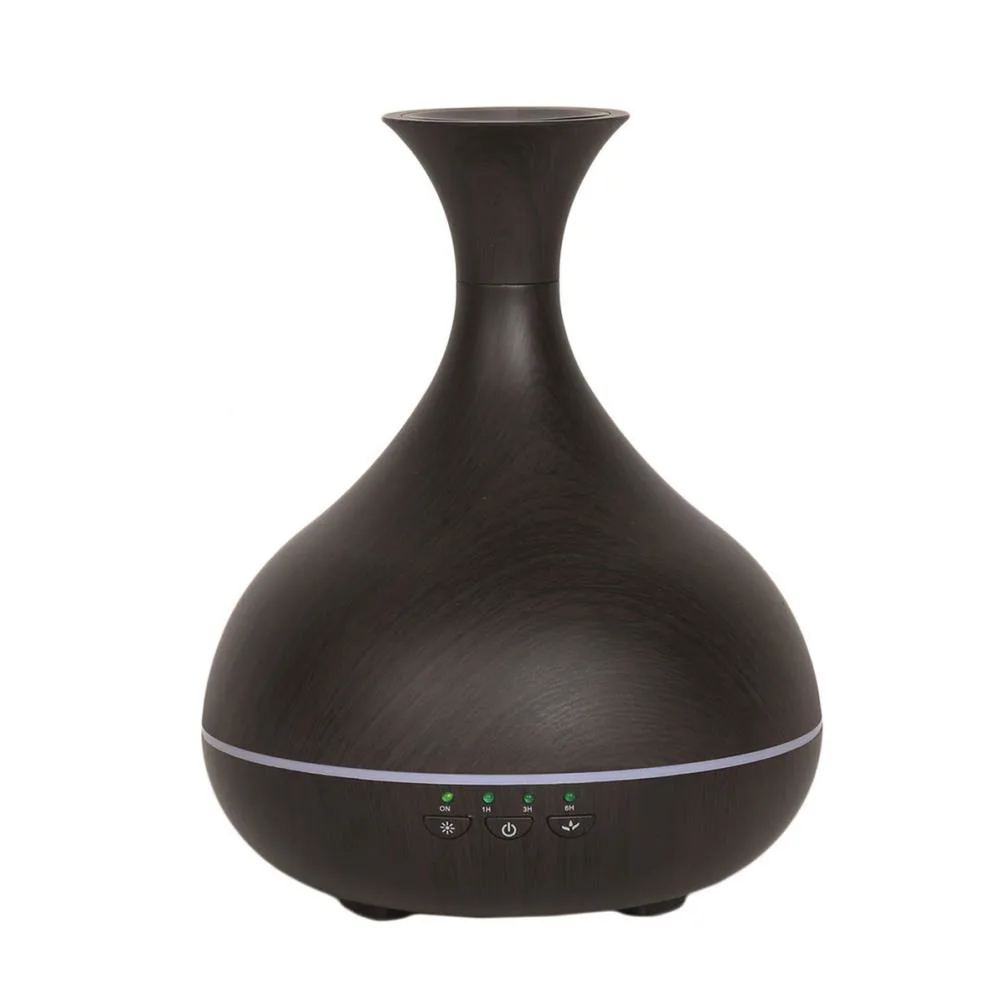 Aroma LED Dark Wood Effect Vase Ultrasonic Electric Oil Diffuser