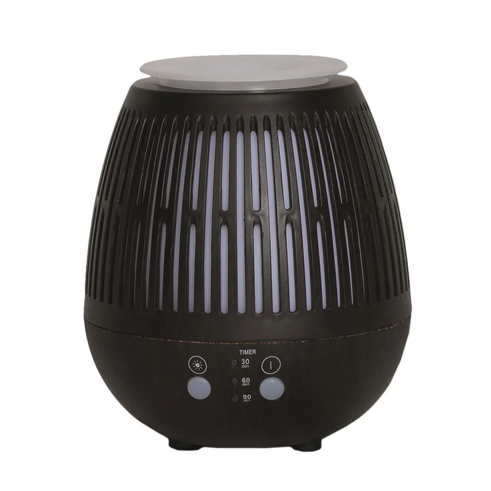 Aroma LED Dark Wood Effect Bulb Grill Ultrasonic Electric Oil Diffuser