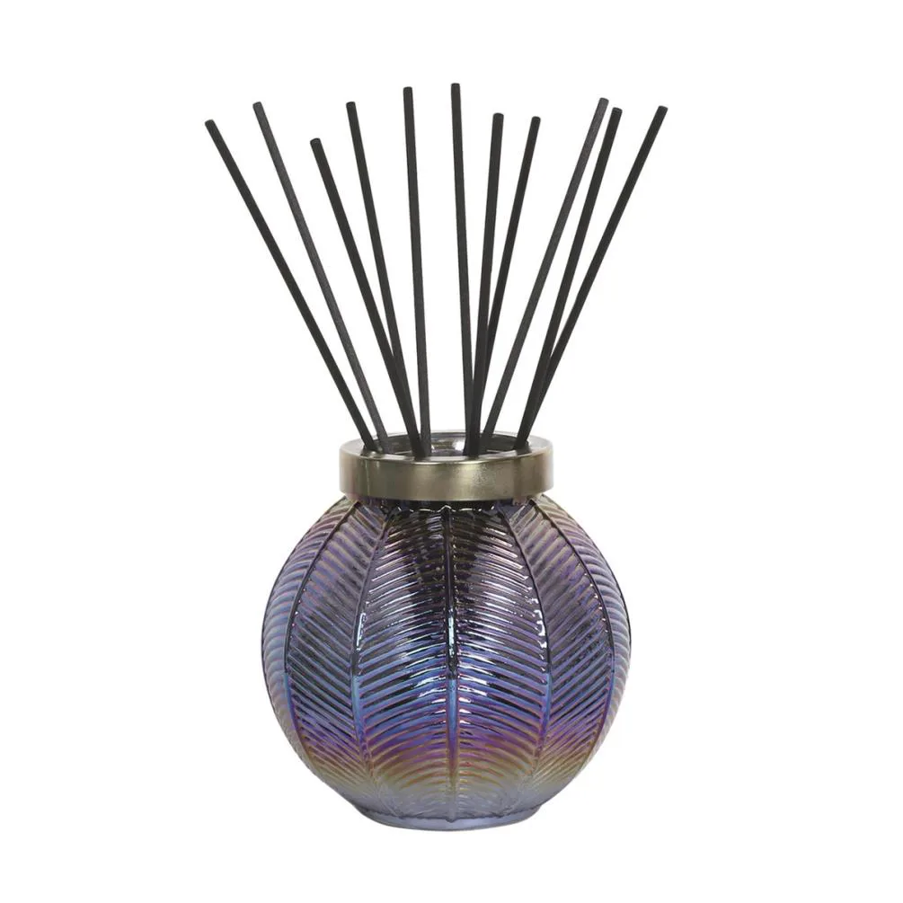 Aroma Indigo Lustre Glass Large Reed Diffuser & 50 Fibre Reeds