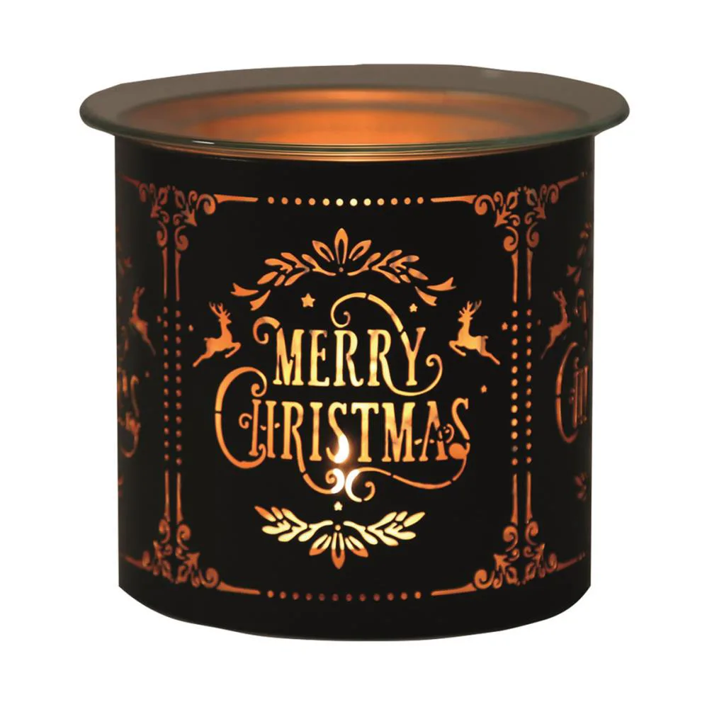 Aroma Black Merry Christmas Jar Sleeve & Wax Melt Warmer