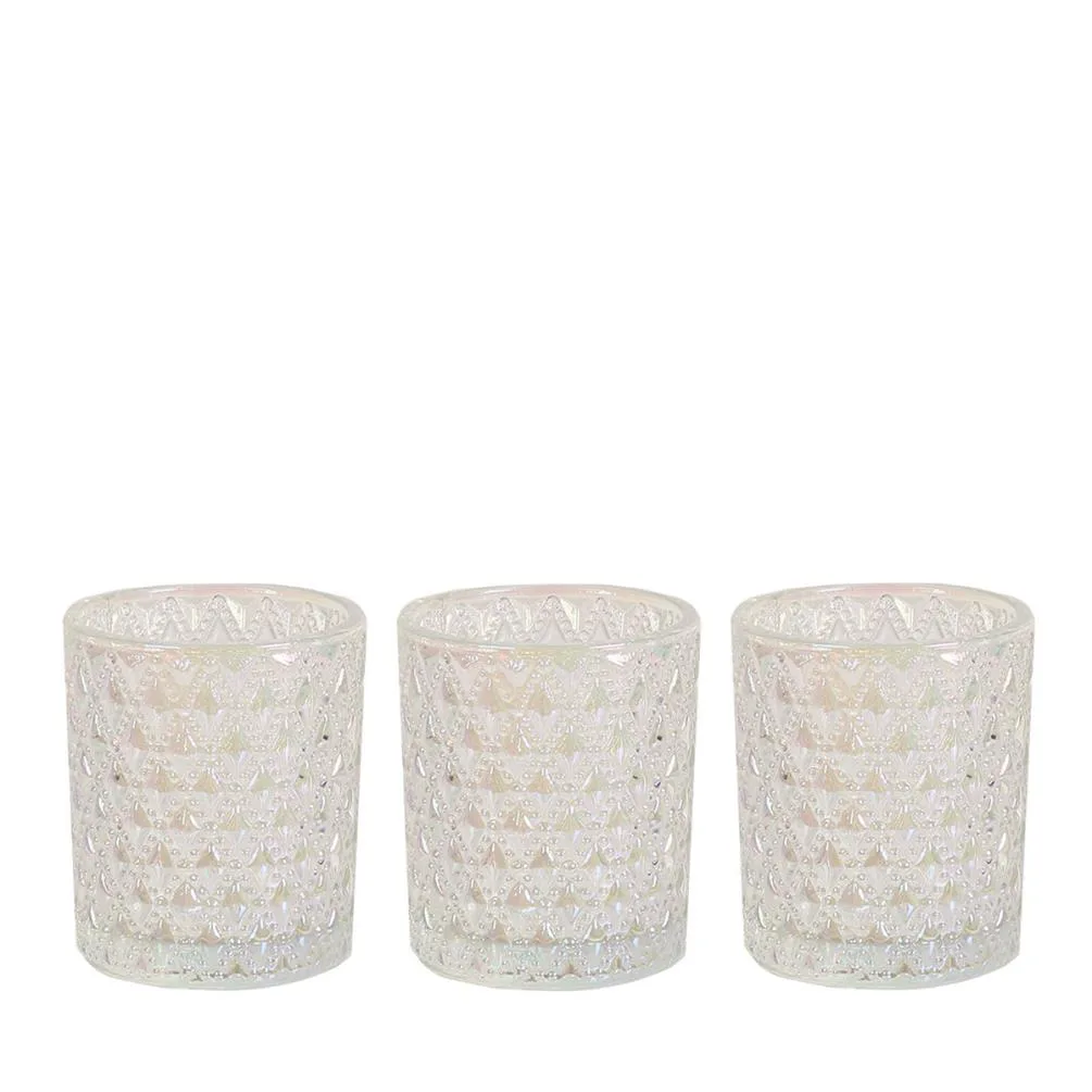 Aroma Clear Lustre 3 Tealight & Votive Holder Set