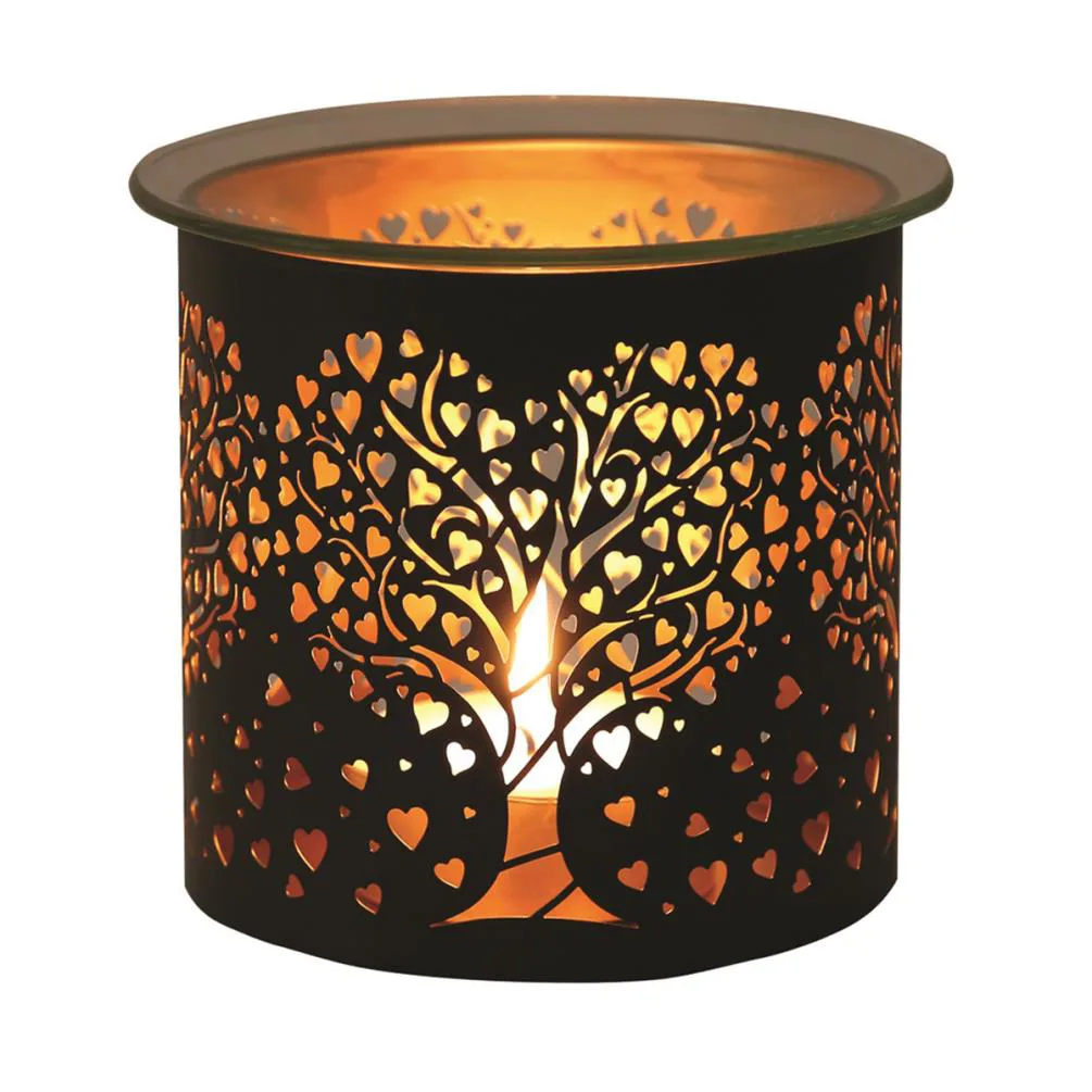 Aroma Black & Gold Heart Tree Jar Sleeve & Wax Melt Warmer