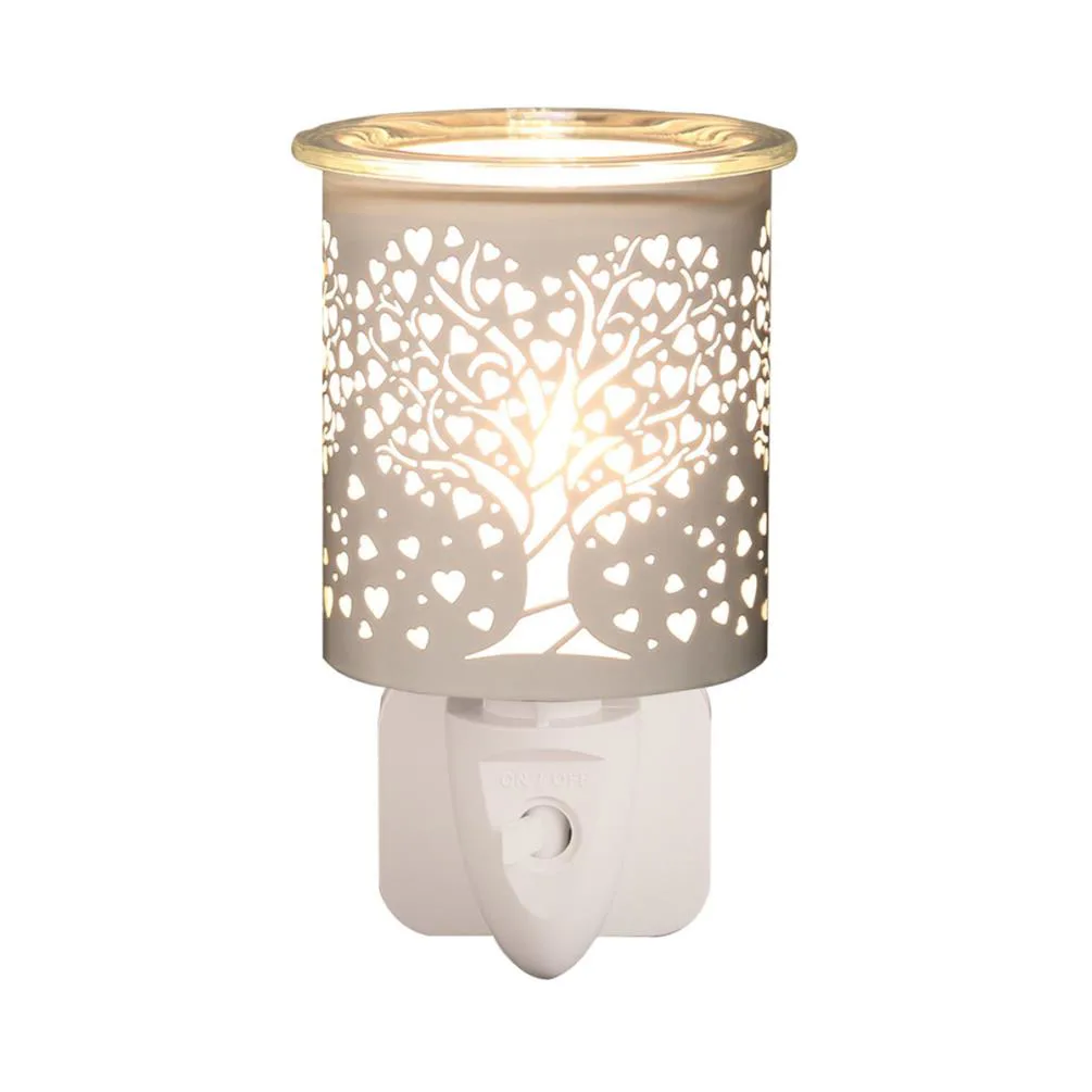 Aroma White &amp; Gold Heart Tree Plug In Wax Melt Warmer