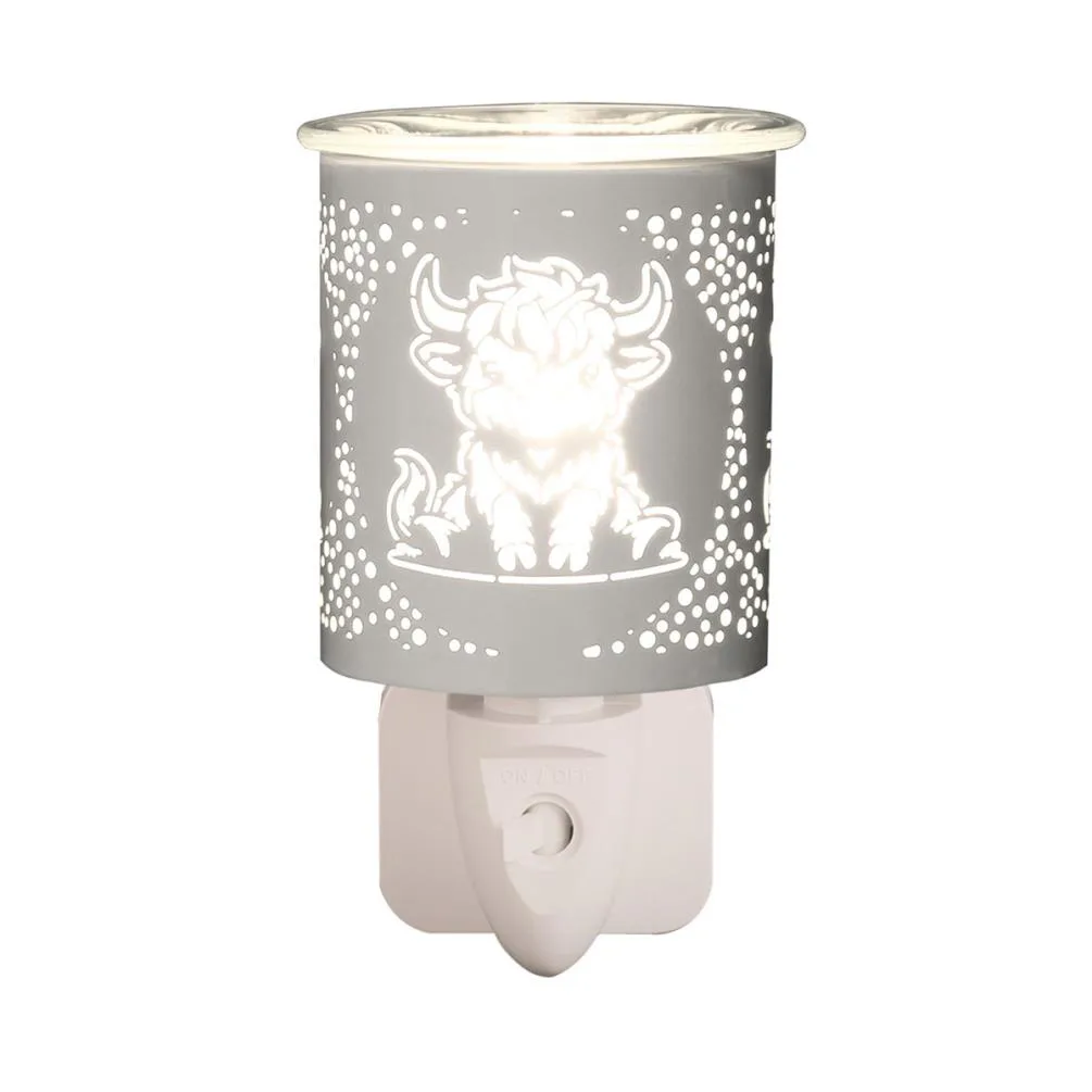 Aroma White & Gold Highland Cow Plug In Wax Melt Warmer