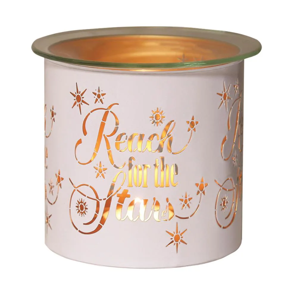 Aroma White & Gold Reach for the Stars Jar Sleeve & Wax Melt Warmer