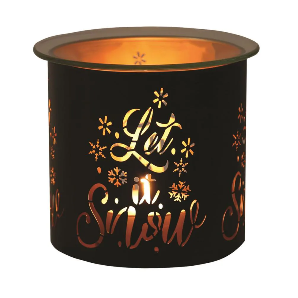 Aroma Black & Gold Let It Snow Jar Sleeve & Wax Melt Warmer