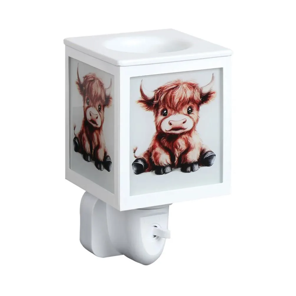 Aroma Highland Cow Calf Square Plug In Wax Melt Warmer