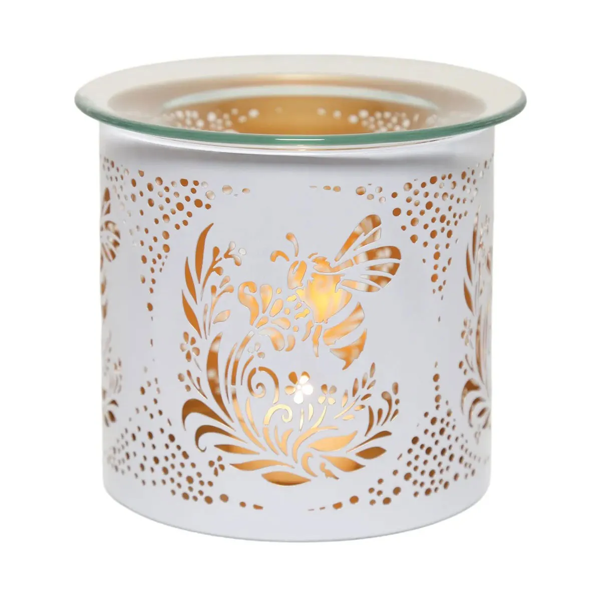 Aroma White & Gold Bee Jar Sleeve & Wax Melt Warmer
