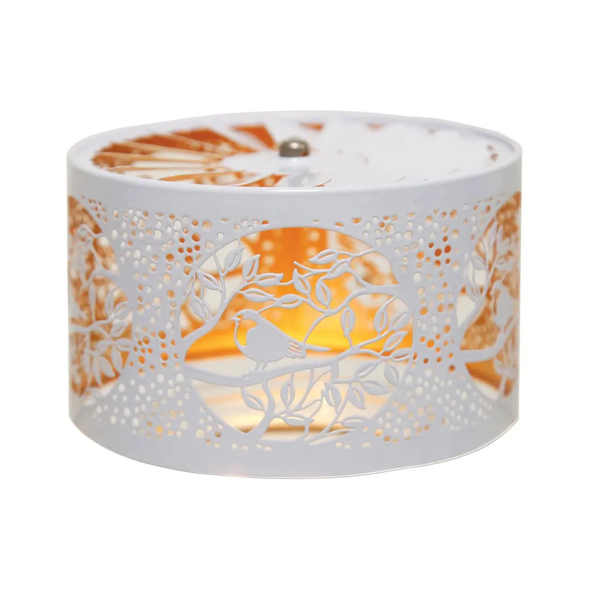 Aroma Silhouette White & Gold Carousel Bird Shade