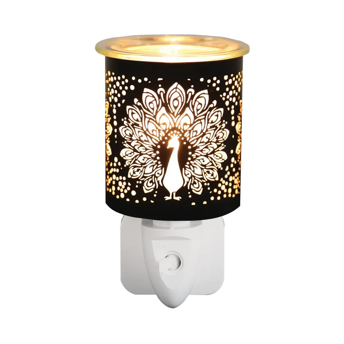 Aroma Black & Gold Peacock Plug In Wax Melt Warmer