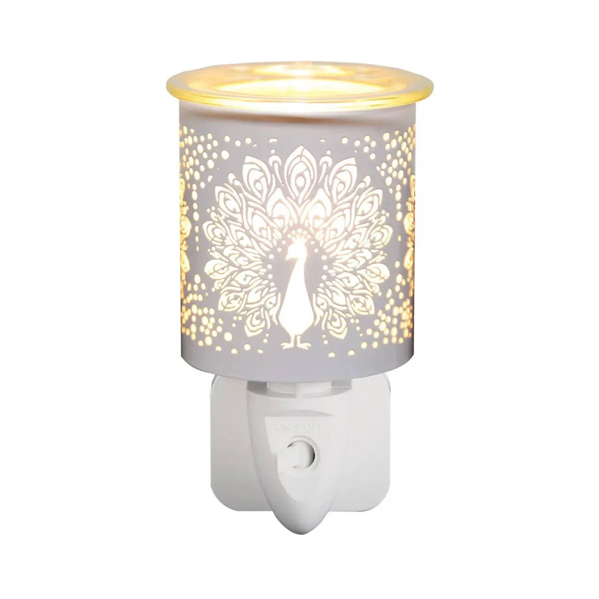 Aroma White & Gold Peacock Plug In Wax Melt Warmer