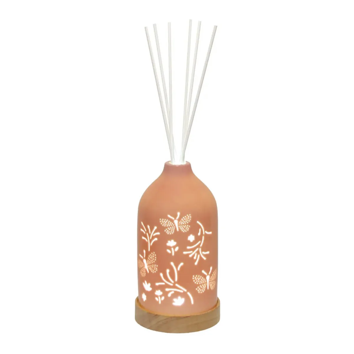 Woodbridge Butterfly Pink LED Light up Reed Diffuser