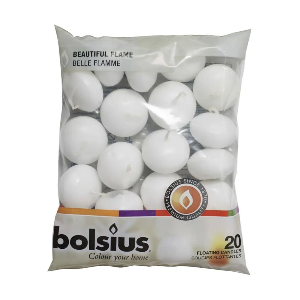 Bolsius White Floating Candles (Pack of 20)