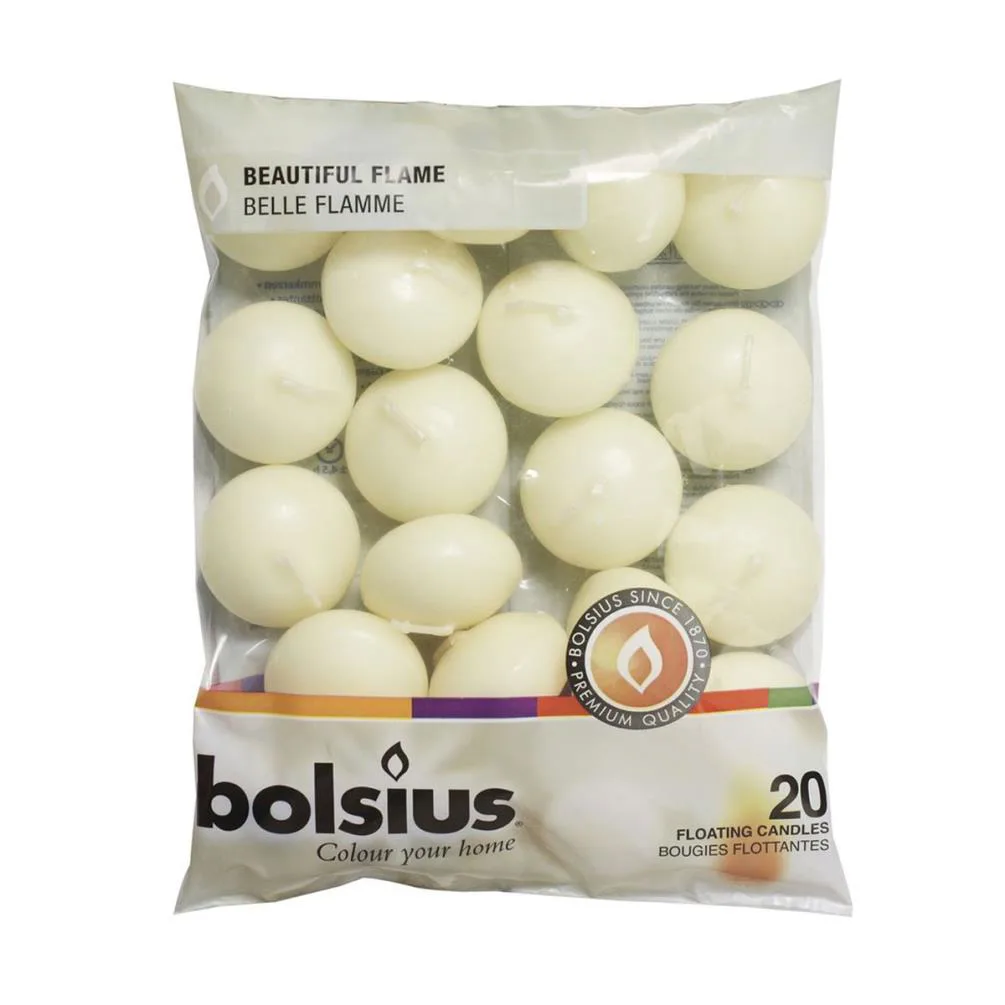 Bolsius Ivory Floating Candles (Pack of 20)