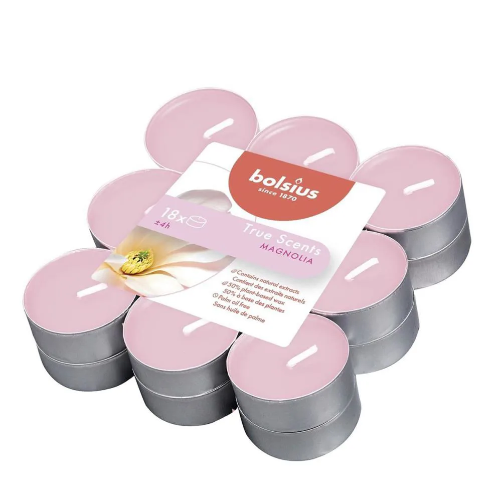 Bolsius Magnolia 4 Hour Tealights (Pack of 18)