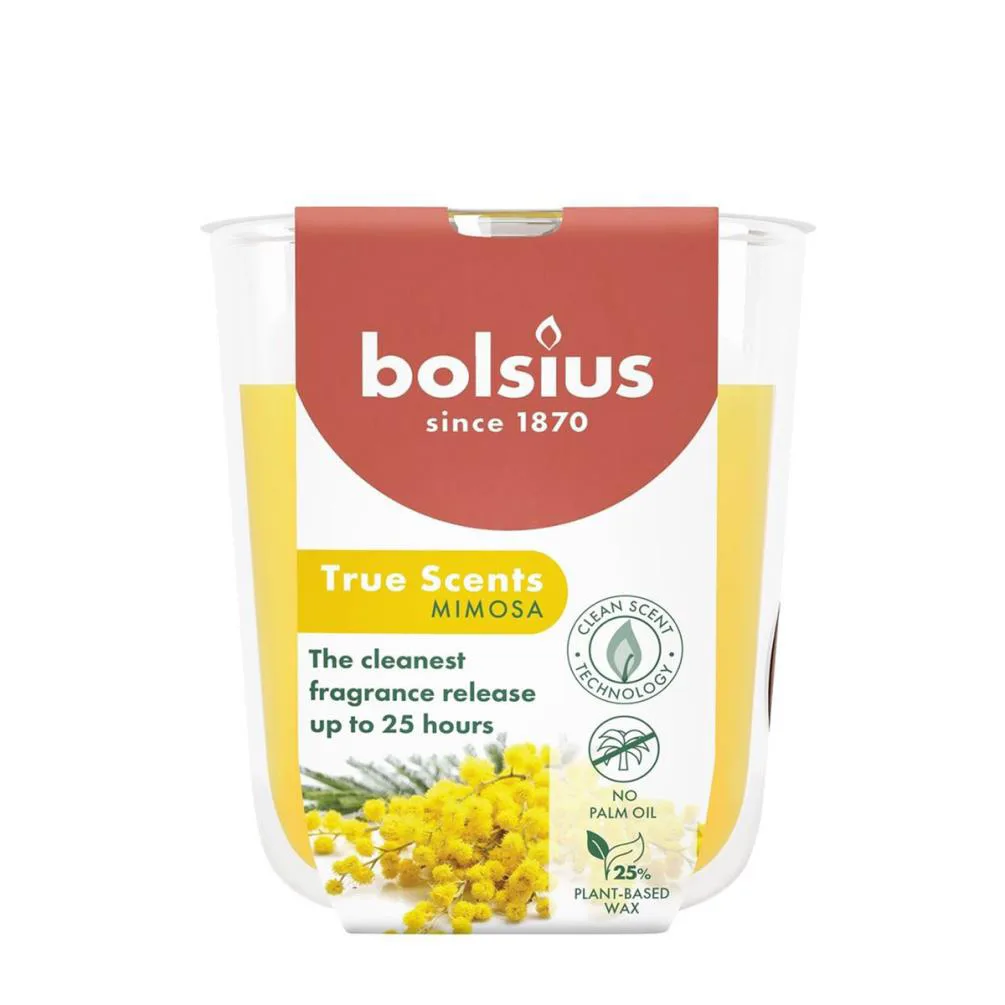 Bolsius Mimosa True Scents Small Glass Jar Candle
