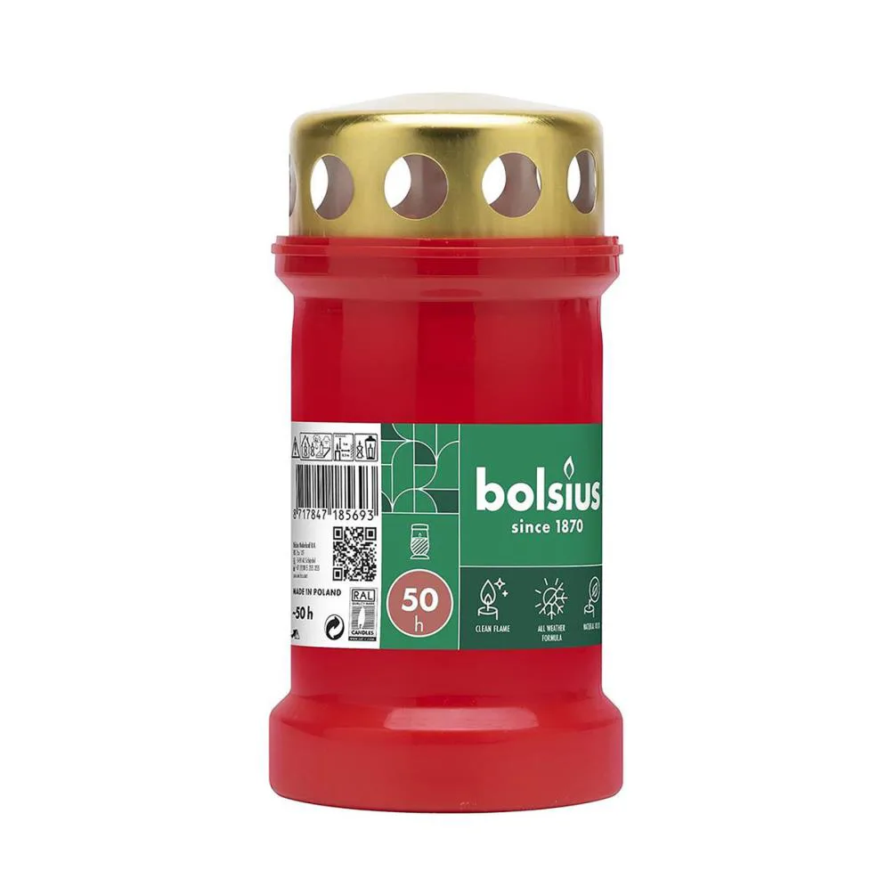 Bolsius Red Memorial Candle With Lid