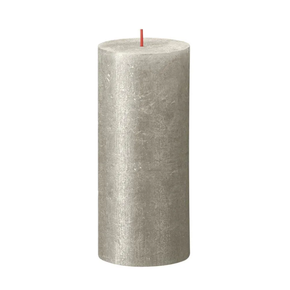 Bolsius Champagne Rustic Shimmer Metallic Pillar Candle 19cm x 7cm