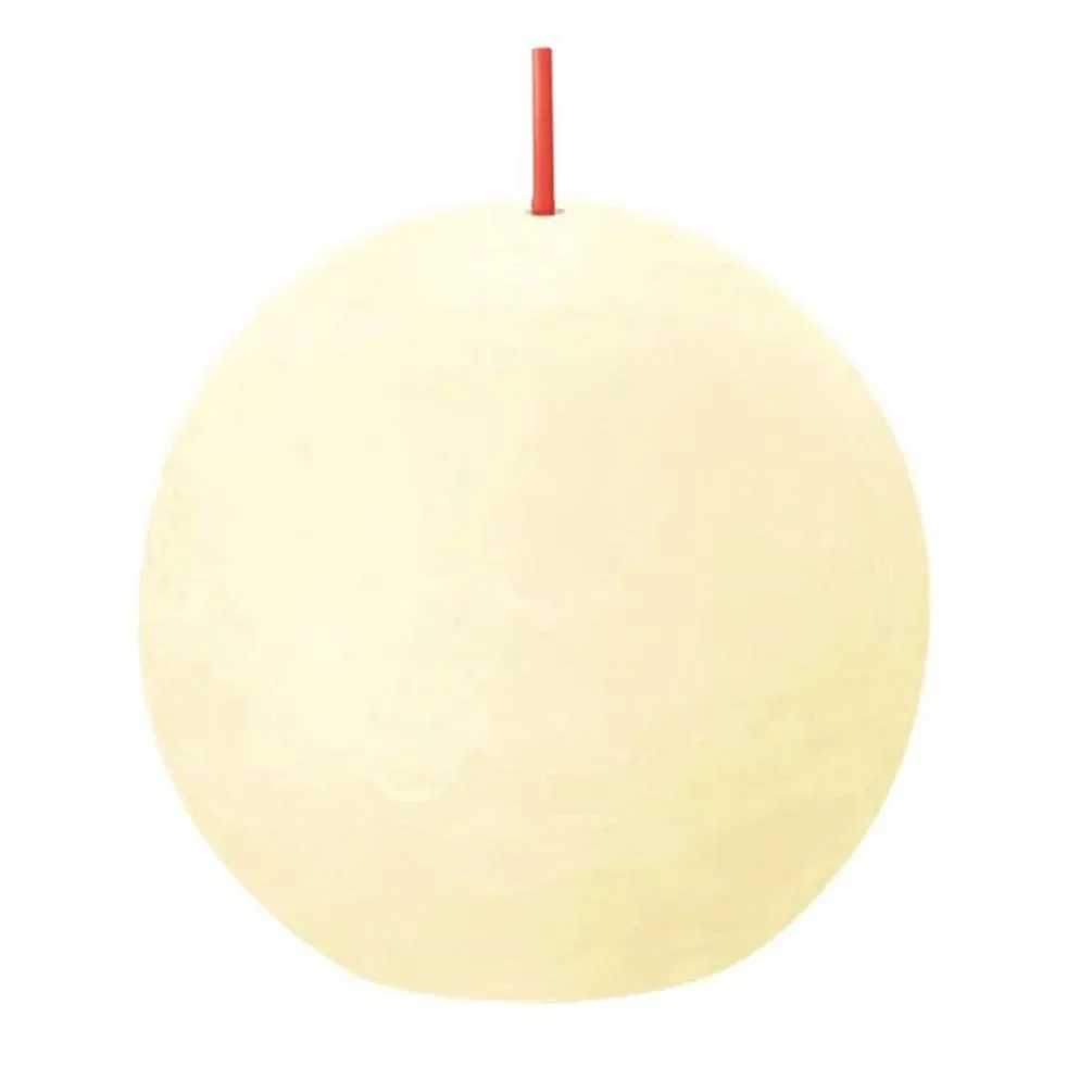 Bolsius Butter Yellow Rustic Shine Ball Candle 8cm