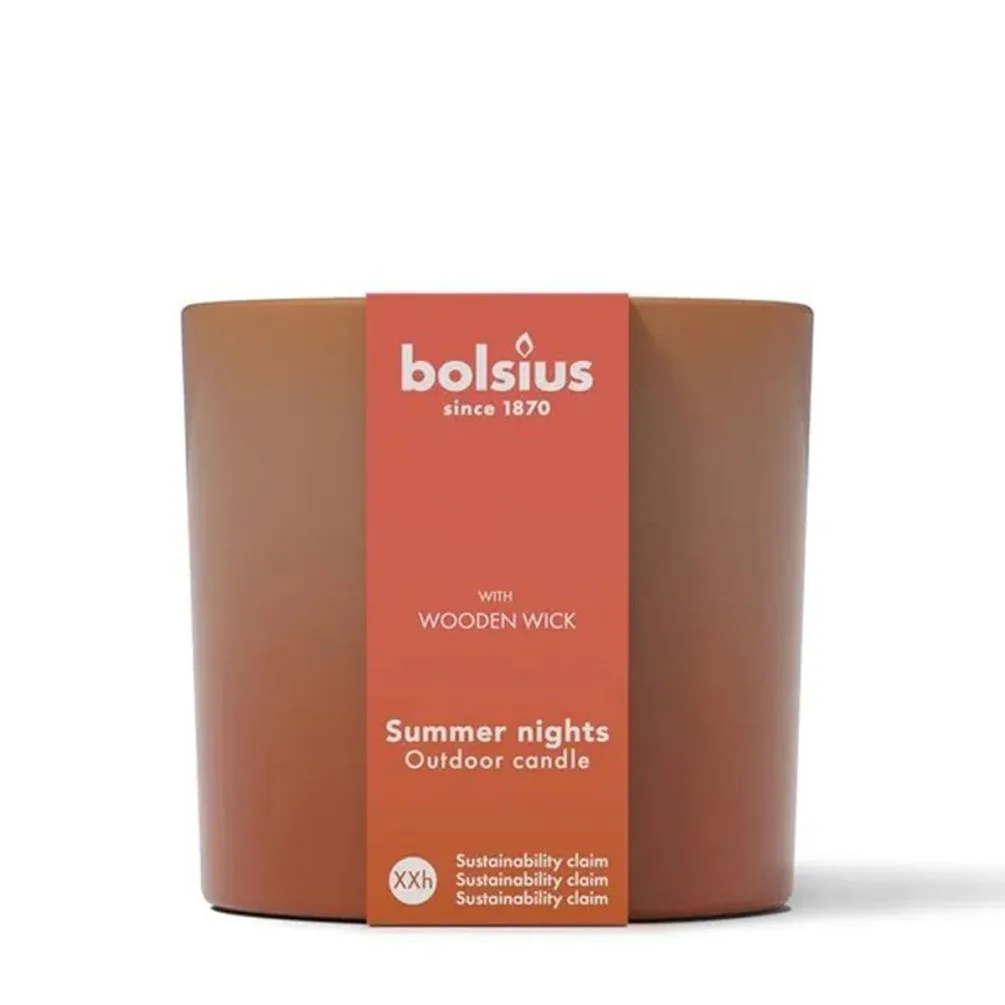 Bolsius Terracotta Glass Summer Nights Outdoor Candle 13cm