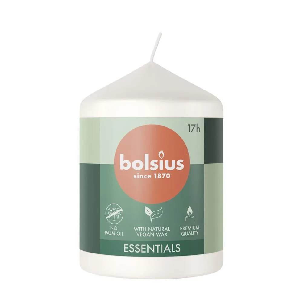 Bolsius Cloudy White Pillar Candle - 8cm x 6cm