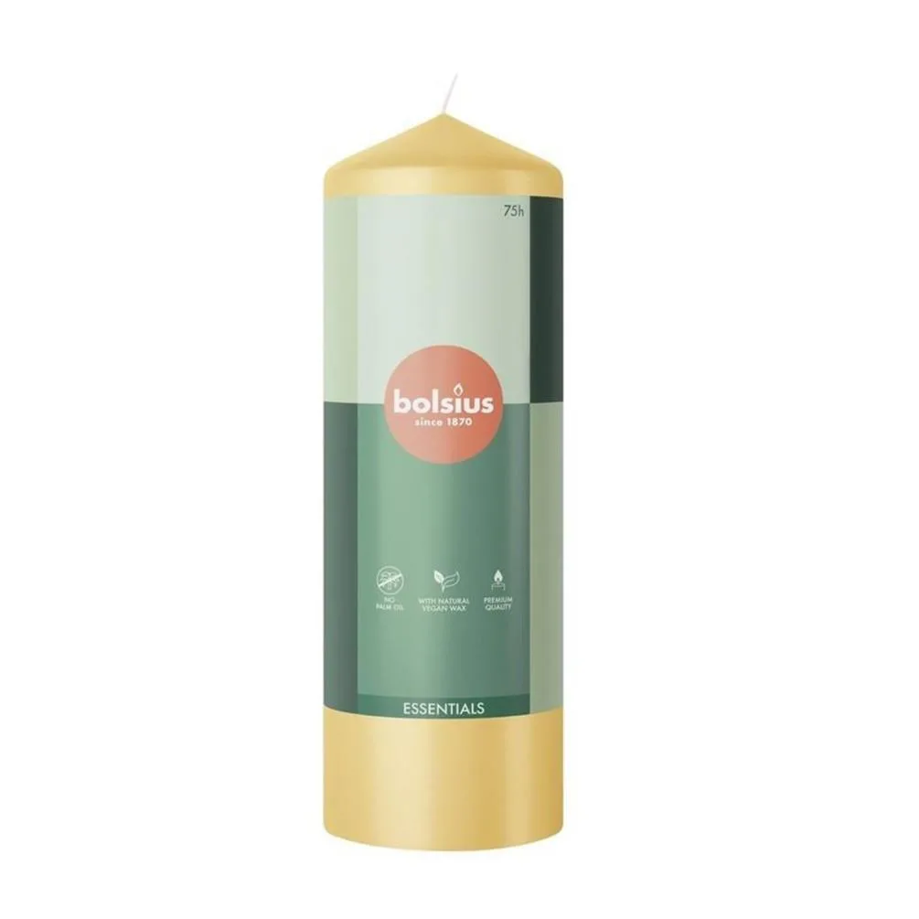 Bolsius Oat Beige Pillar Candle - 20cm x 7cm 