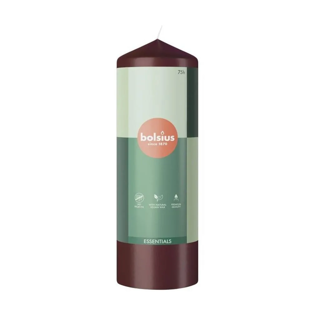 Bolsius Velvet Red Pillar Candle - 20cm x 7cm