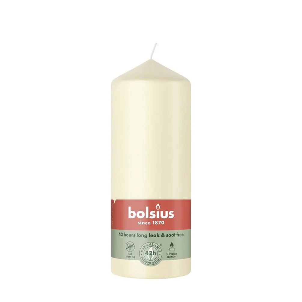 Bolsius Rustic Soft Pearl Pillar Candle - 15cm x 6cm