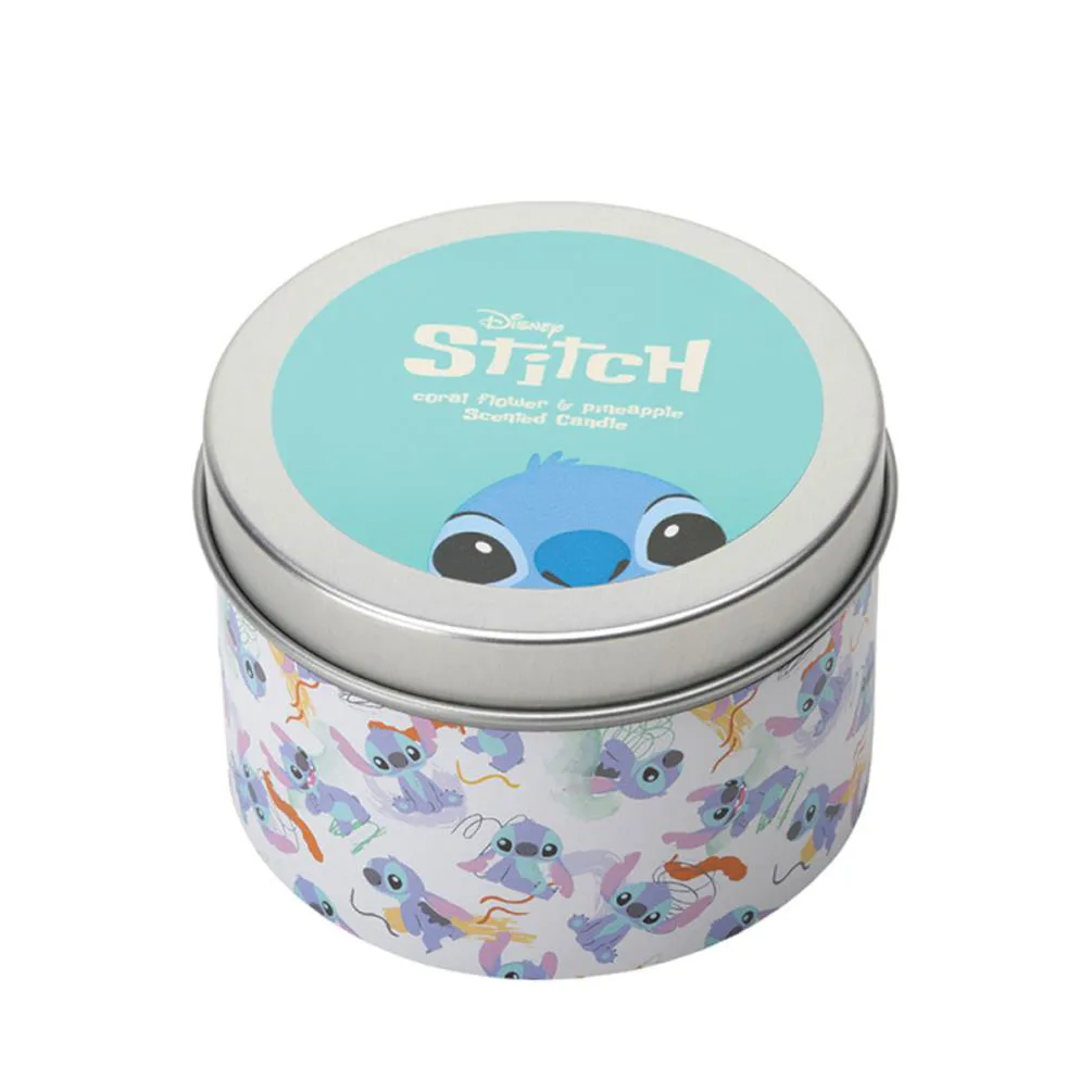 Disney Stitch Coral Flower & Pineapple Tin Candle