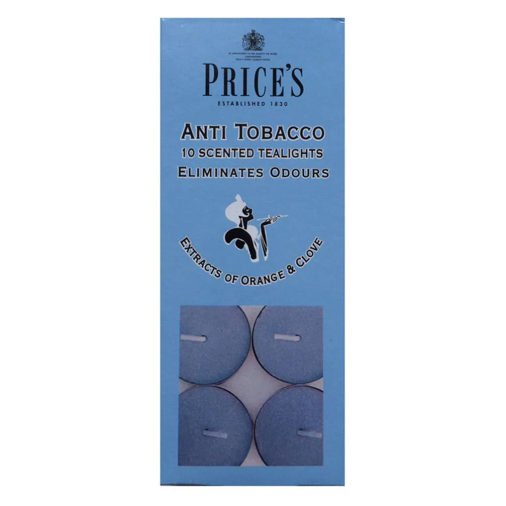 Price's Anti Tobacco Fresh Air Tea Lights (Pack of 10)