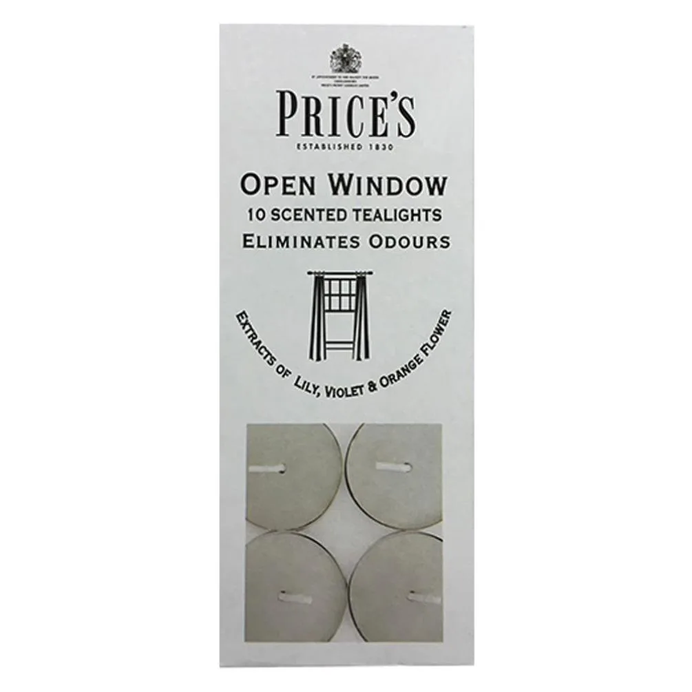 Price's Open Window Fresh Air Tea Lights (Pack of 10)