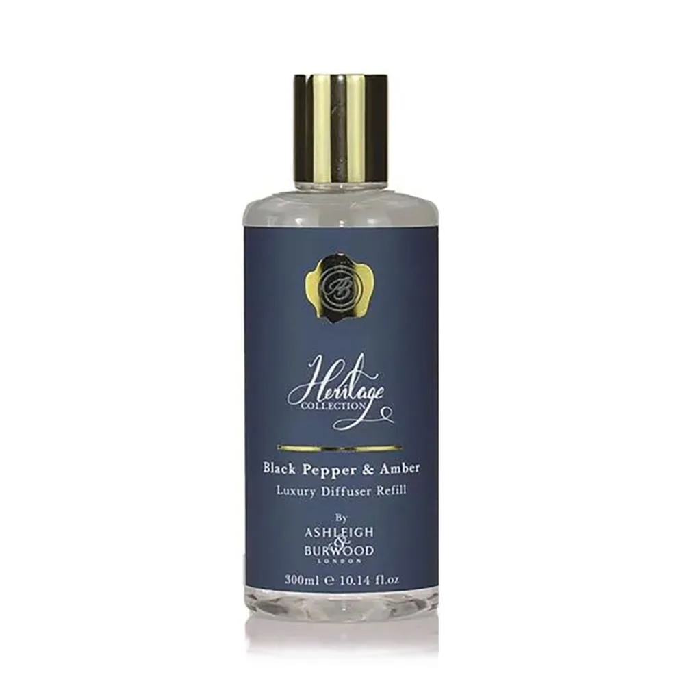 Ashleigh & Burwood Black Pepper & Amber Heritage Collection Reed Diffuser Refill 300ml