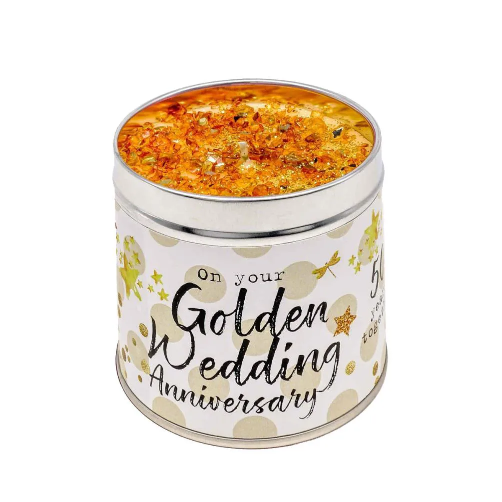 Best Kept Secrets Golden Wedding Anniversary Tin Candle