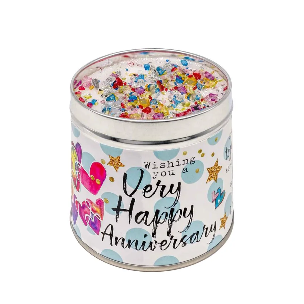 Best Kept Secrets Very Happy Anniversary Tin Candle