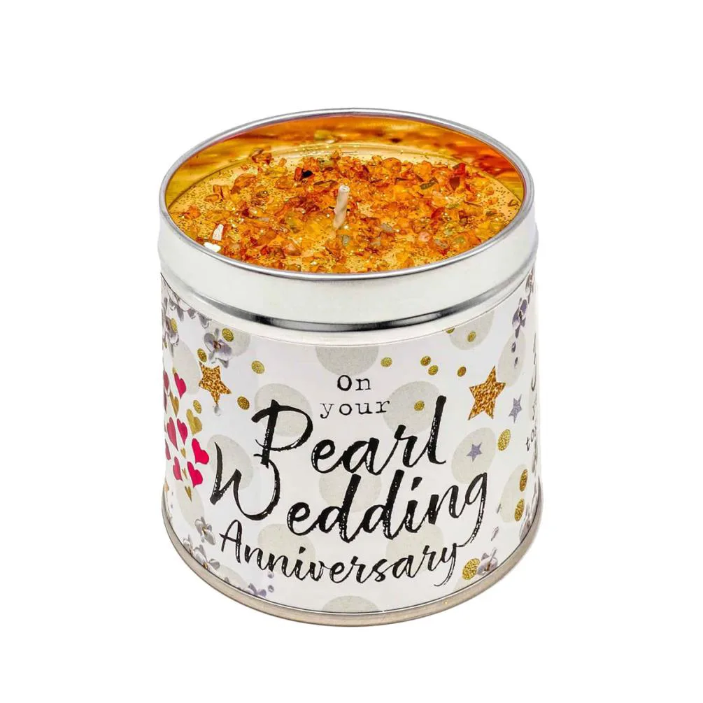 Best Kept Secrets Pearl Wedding Anniversary Tin Candle