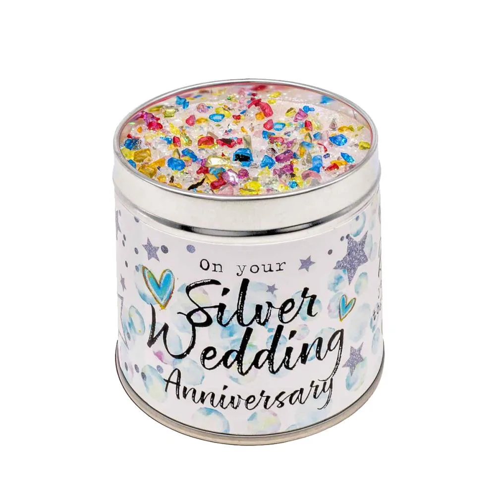 Best Kept Secrets Silver Wedding Anniversary Tin Candle