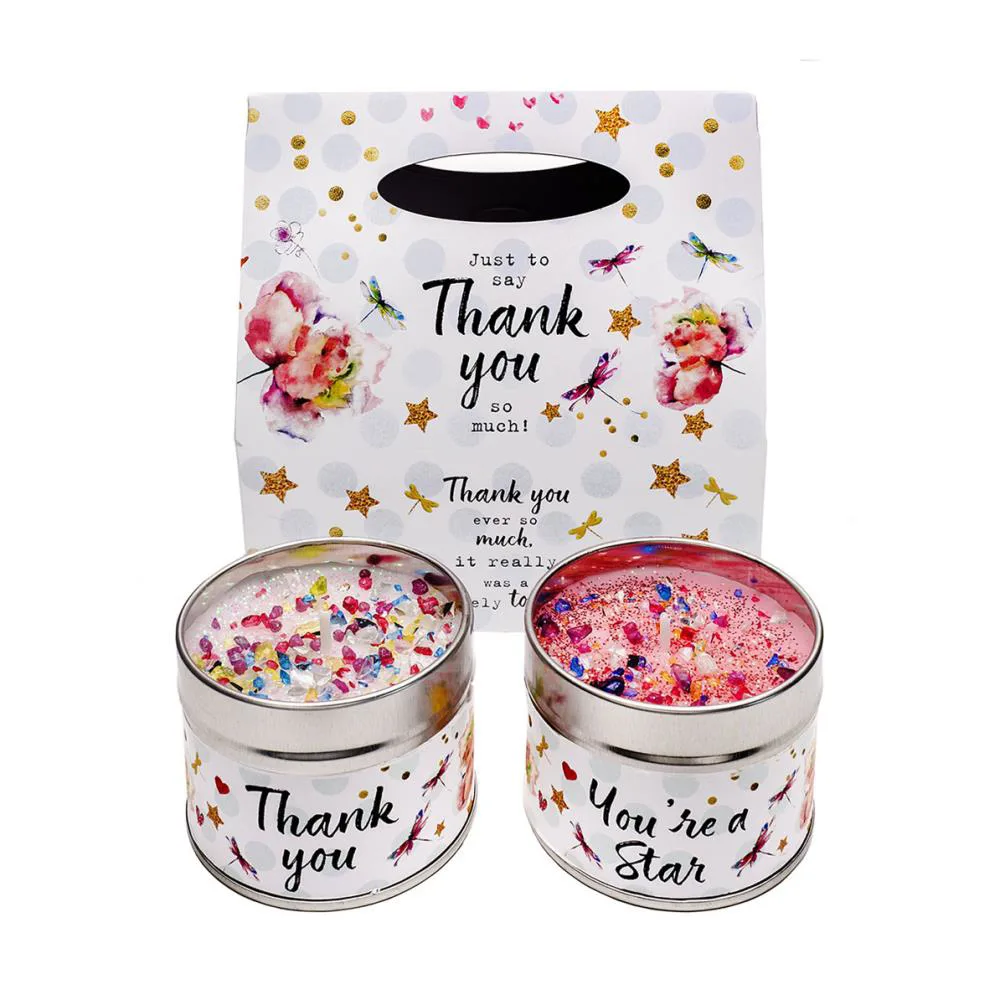 Best Kept Secrets Thank You & You're A Star Duo Mini Tin Candle Set